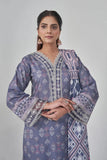 3PC Embroidered Unstitched Lawn Suit KL-3202 Embroidered KHAS STORES 