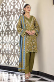 3PC Embroidered stitched Linen Suit KLE-2966