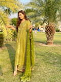 JAHANARA CHIFFON STITCHED KALIDAR FROCK)